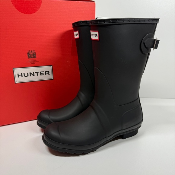 NIB •Hunter Women's Original Short back adjustable Rain Boots Size: 8 - Picture 3 of 8